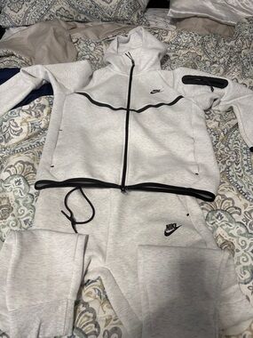 Black birch Gray Nike Tech zip up and pants